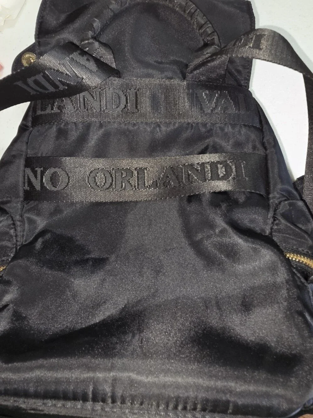 Valentino Orlandi Black  Backpack with Gold Accents NWOT